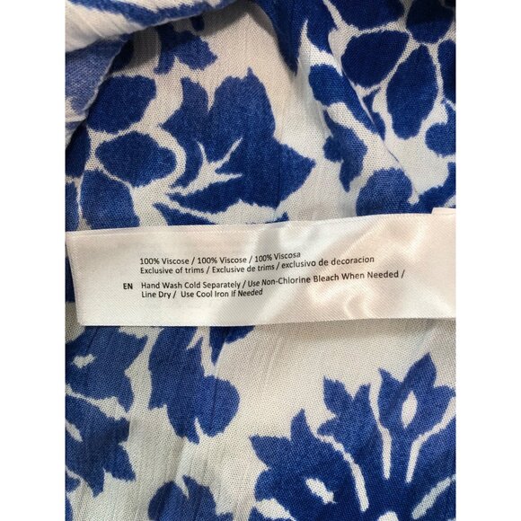 Band Of The Free White & Blue Floral Long Sleeve Dress Womens Size Medium NWT - Picture 9 of 9